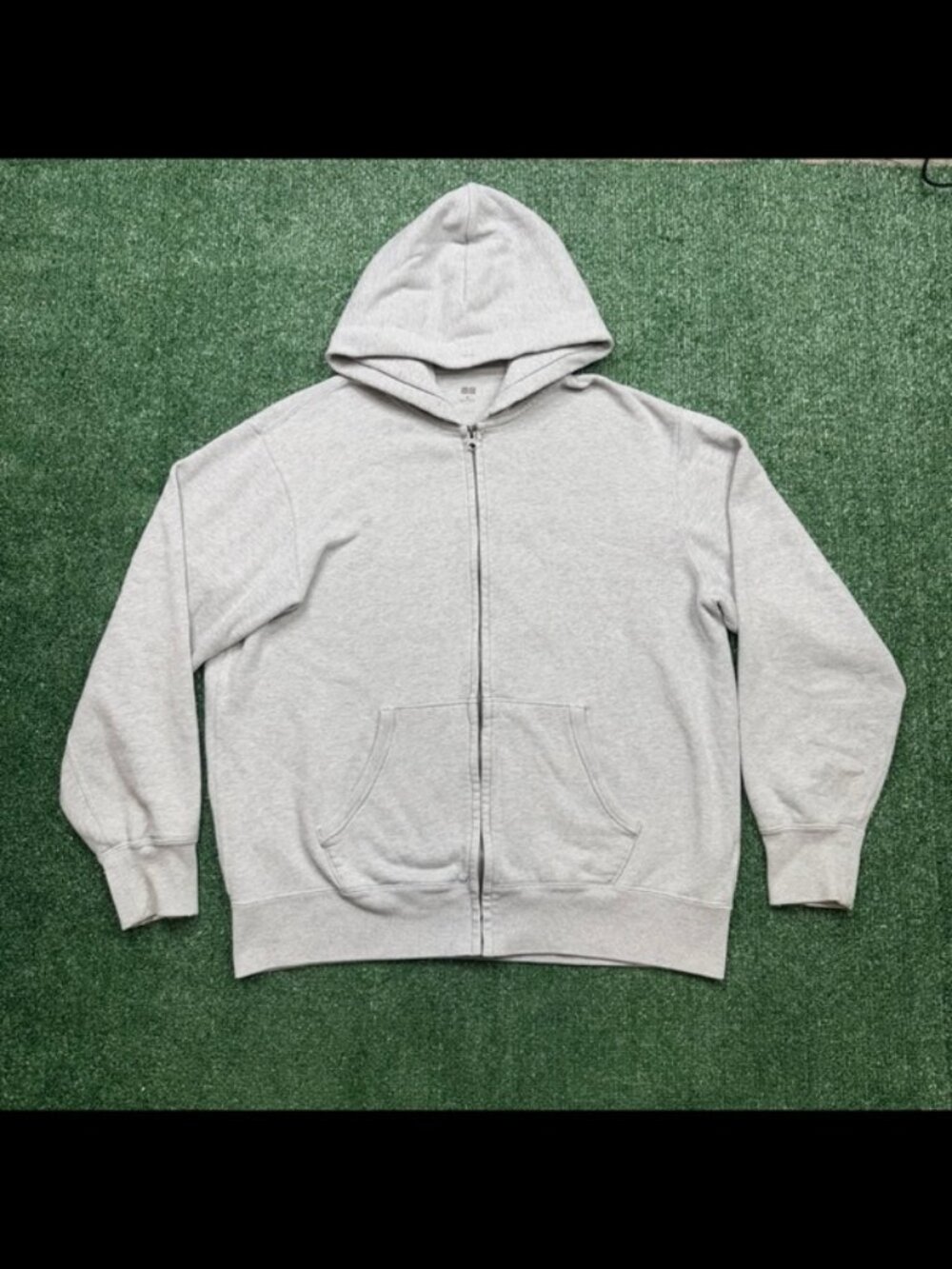 Uniqlo Hoodie Mens Size XL Gray Full Zip Heavy Thick